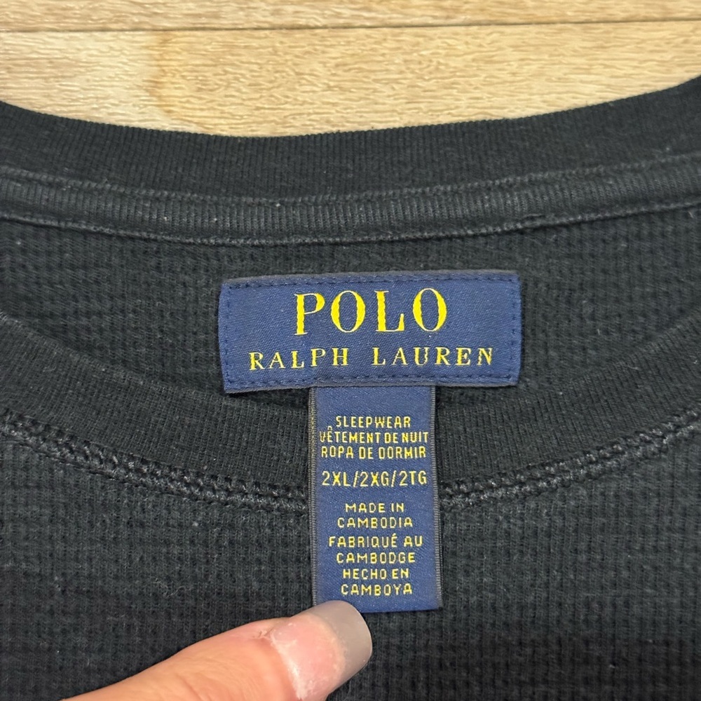 Polo Ralph Lauren Men's Polo Bear Thermal Waffle Long Sleeve Shirt - Picture 3 of 4